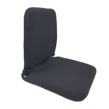 Black car seat cover on a white background